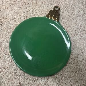 DEPARTMENT 56 Christmas Bulb GREEN hosting plate serving plate